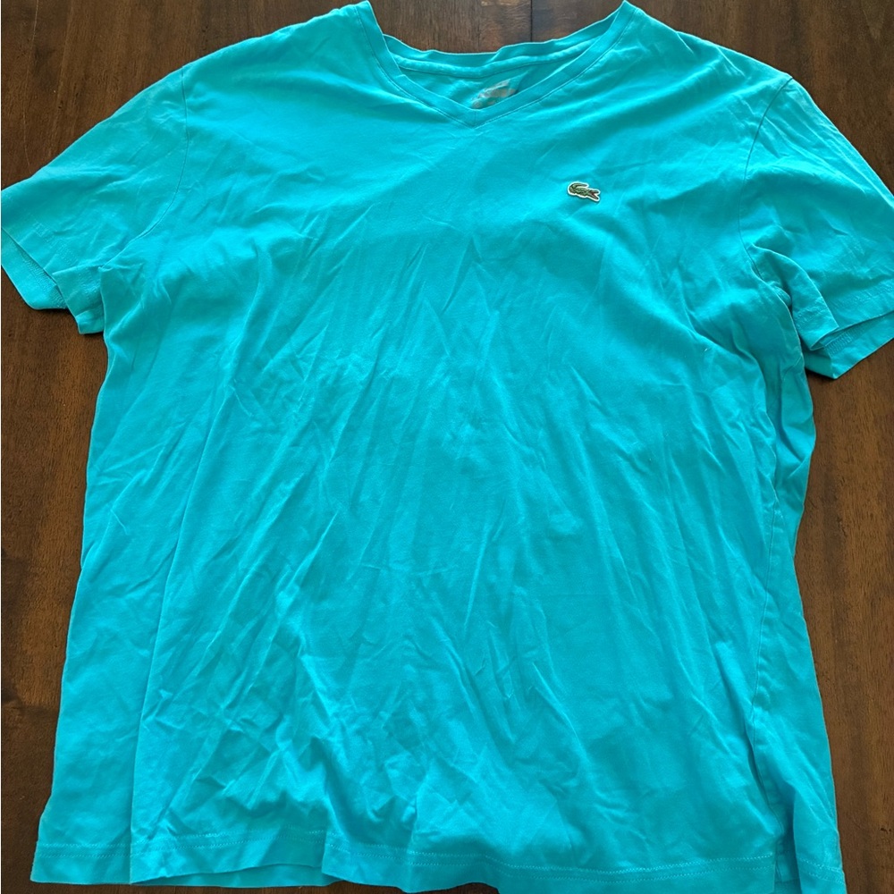 Lacoste T-Shirt Women’s 6 Tee Top Blue Alligator Short Sleeve